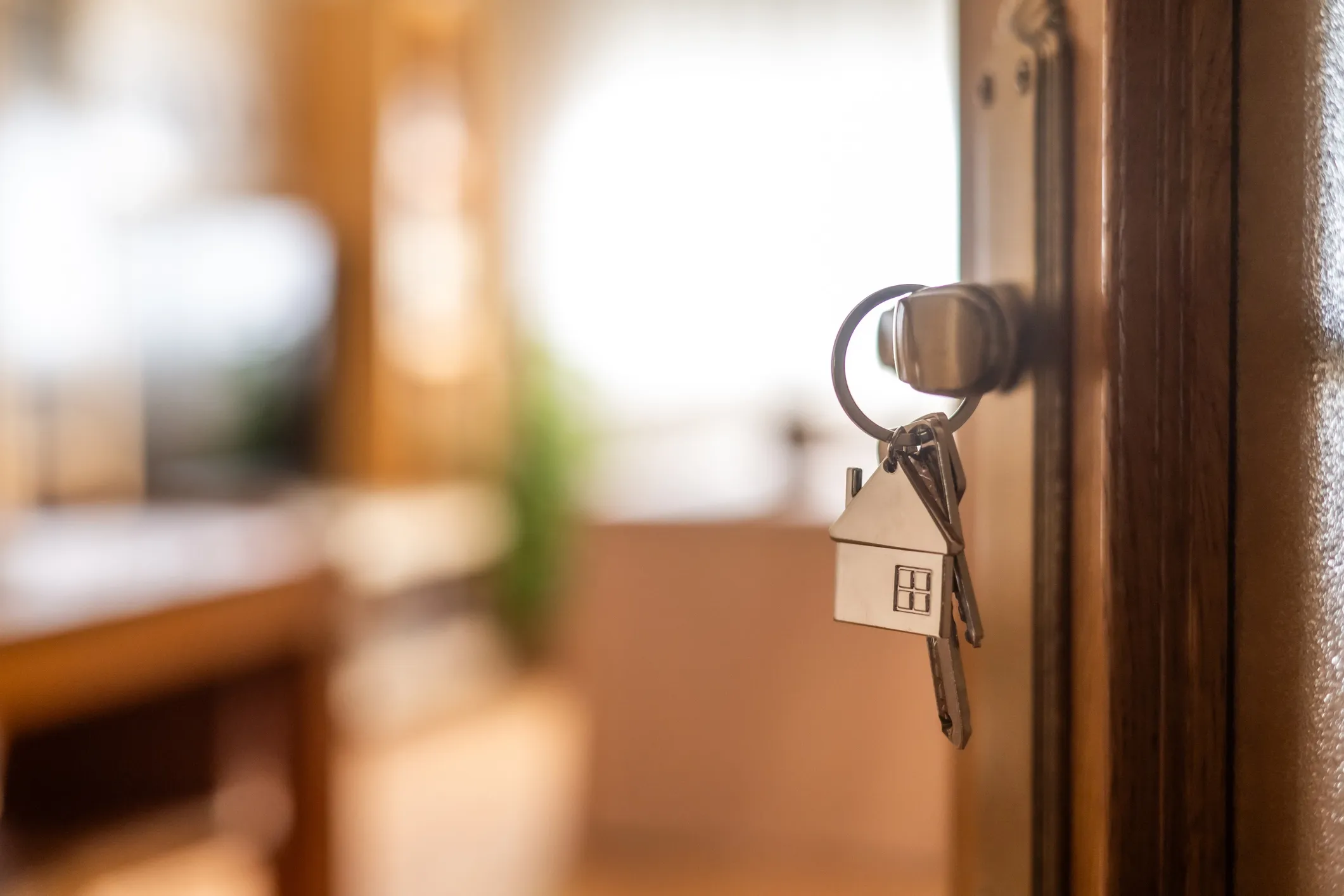 Keys to new home in lock