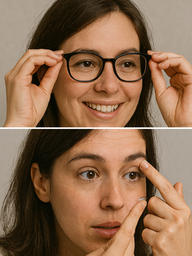 Brille und Kontaktlinsen