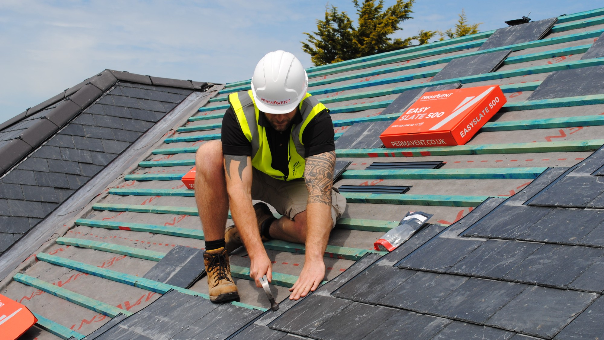 Slate roof construction