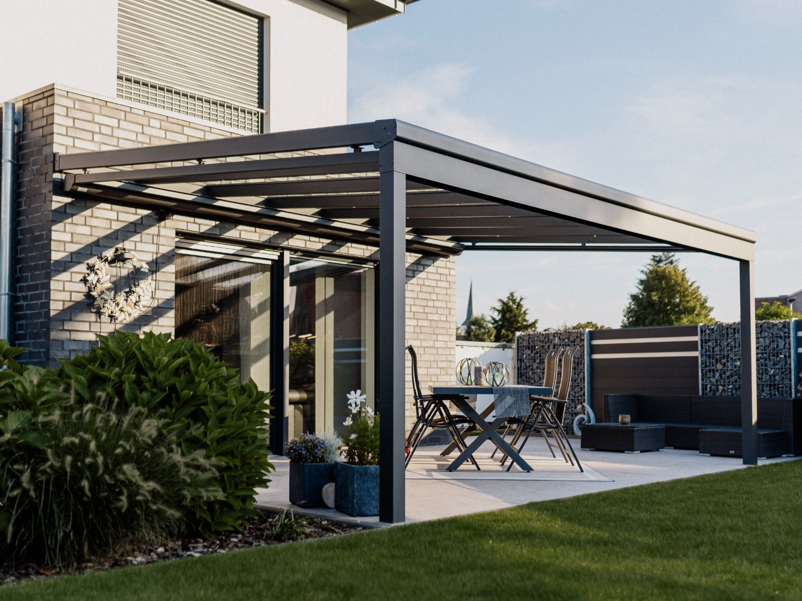Eine Terrassenüberdachung