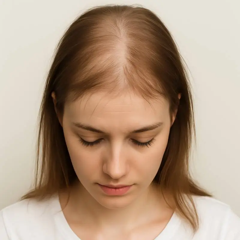 Severe thinning (scalp very visible)