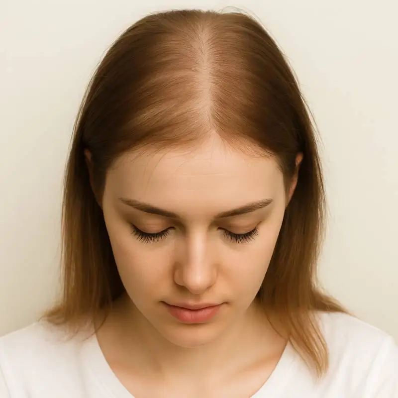 Noticeable thinning (scalp showing)