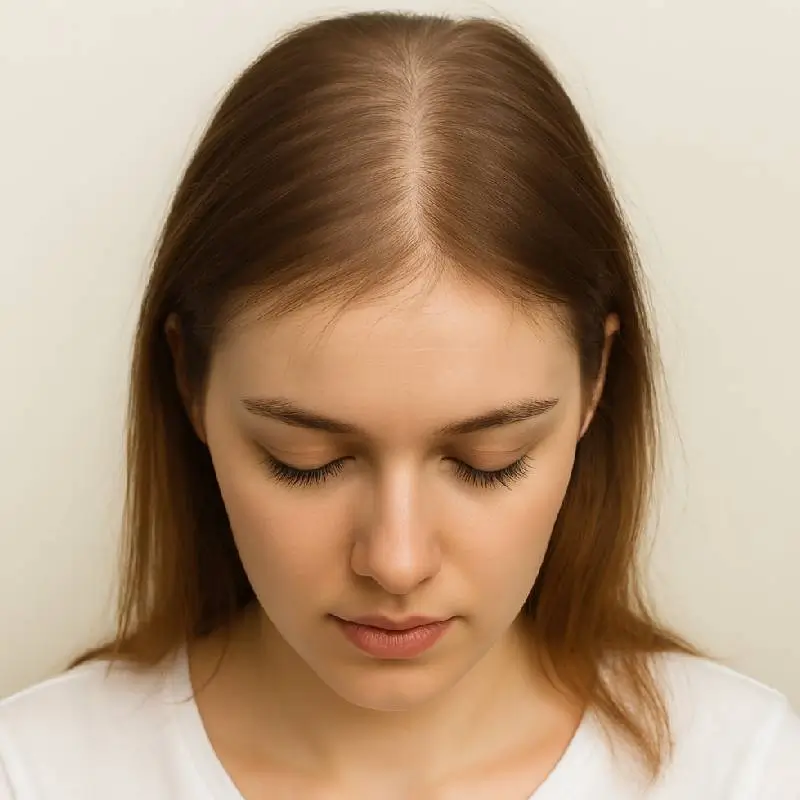 Mild thinning (some scalp visible)