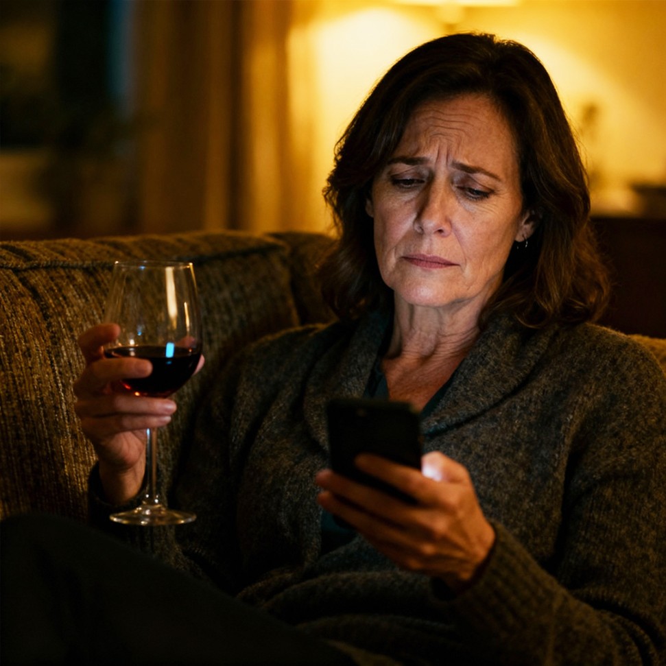 A glass of wine or scrolling time