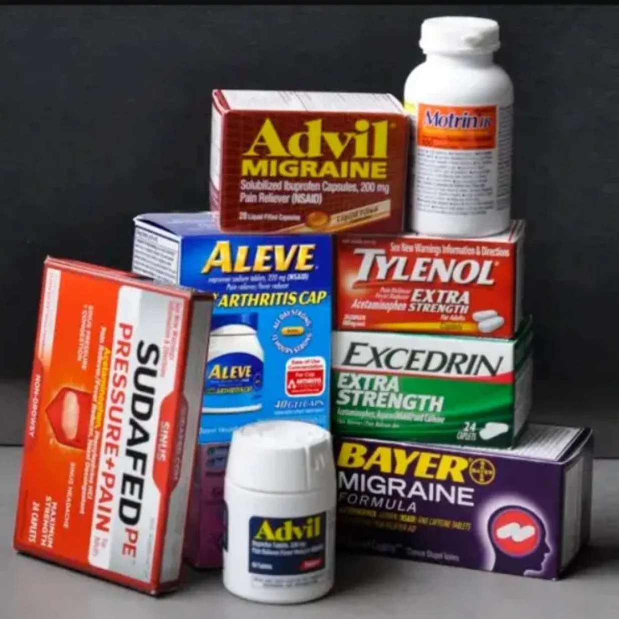 Over-the-counter pain relievers (Advil, Tylenol, Aleve)