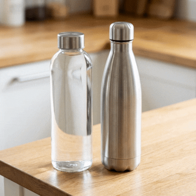 Glass / steel bottle