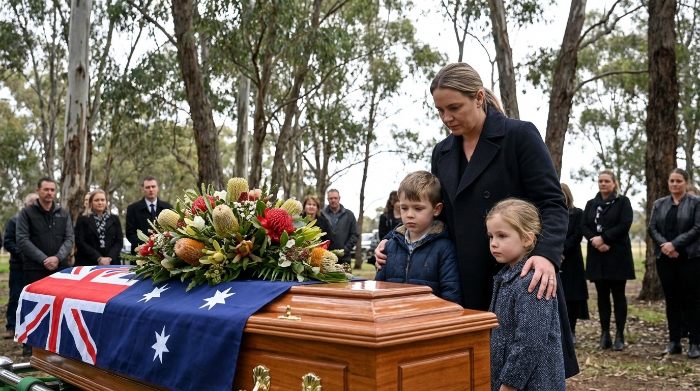 Australian family at funeral