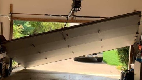 Garage door off track