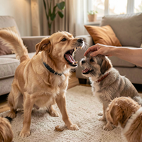 Growling or snapping at family/pets