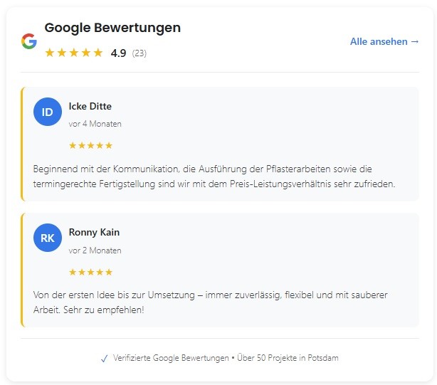 Google Bewertungen der Firma Isac