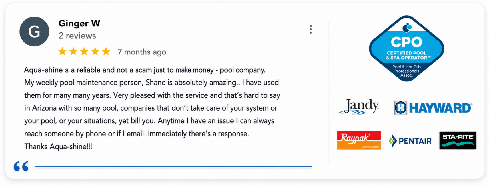 Aqua Shine Pool Service