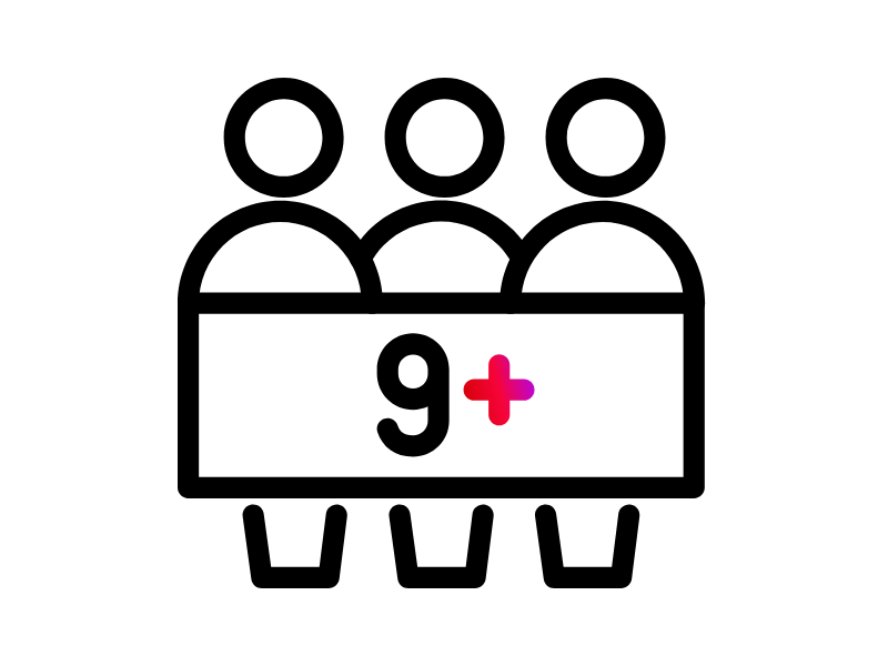 mehr als 9