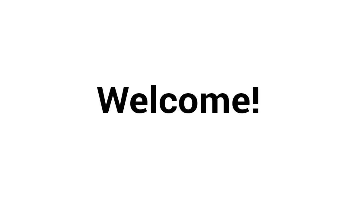 Welcome!