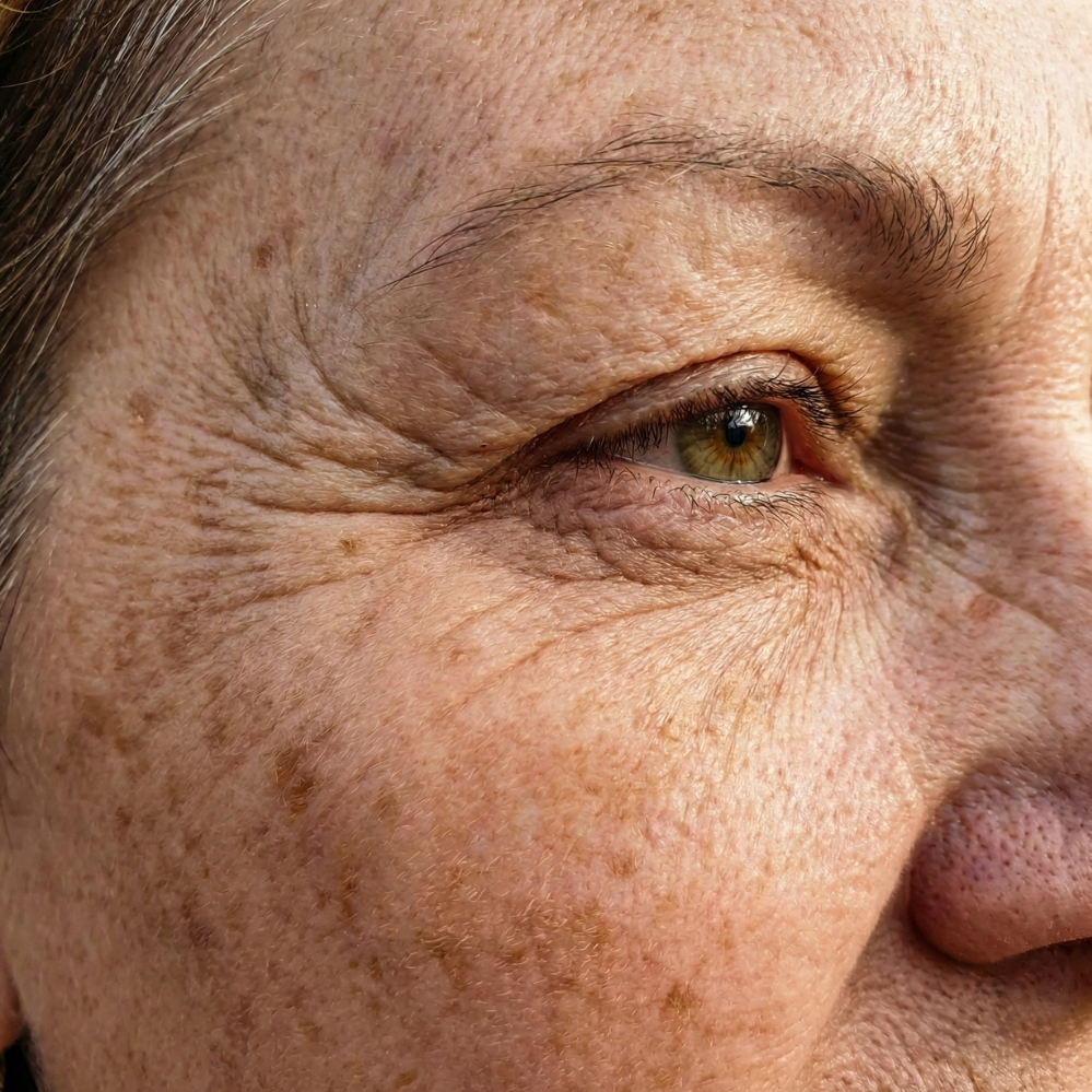 Eye wrinkles or crow's feet