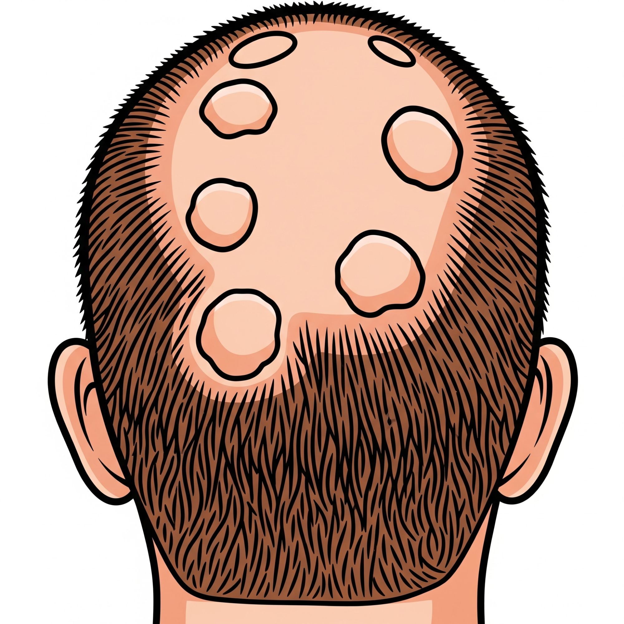 Patchy (coin-sized bald spots)