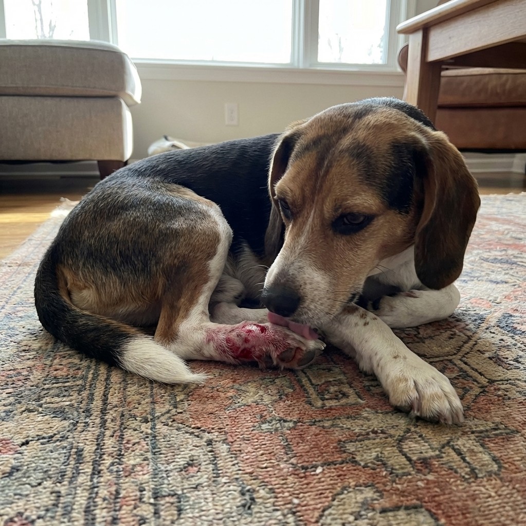 Licking everything obsessively