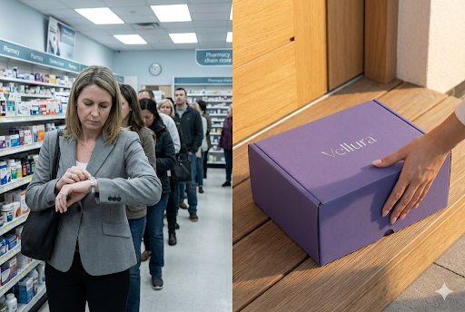 A warm, empathetic female doctor listening intently.