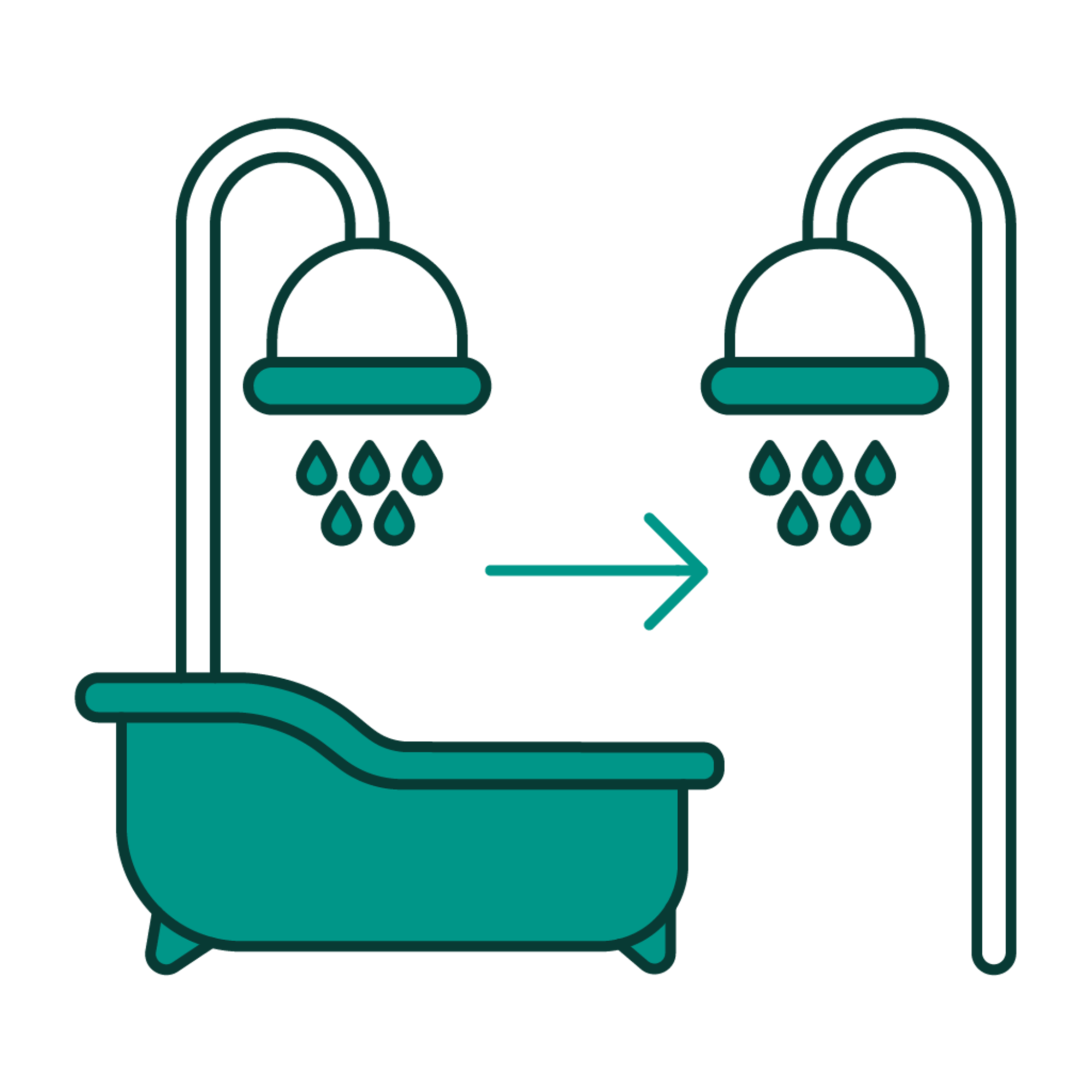 Wanne zur Dusche